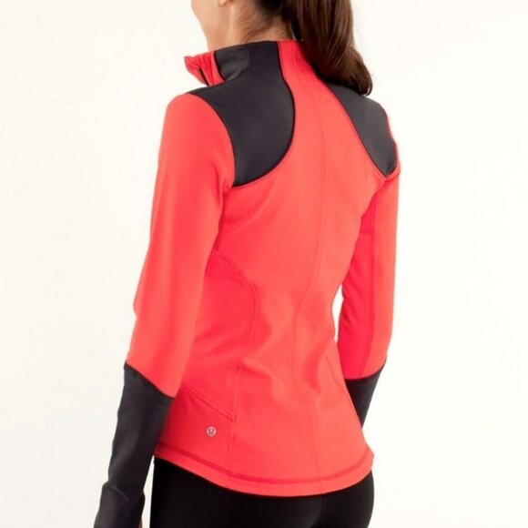 Lululemon Forme Jacket Brushed Love Red Deep Coal Stretch Size 10 - Picture 2 of 16